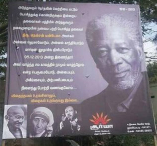 Illustration for article titled Billboard Memorializing Mandela Accidentally Uses Pic of Morgan Freeman
